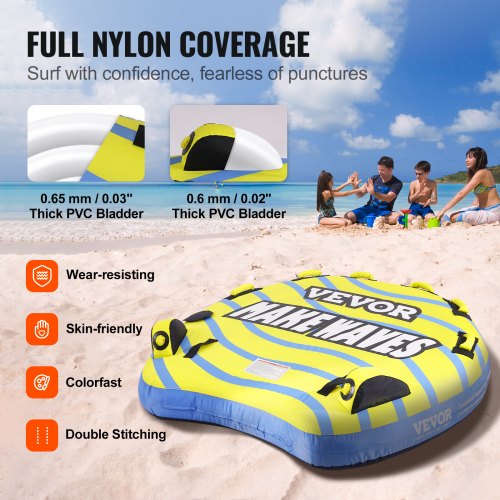 Towable Tube for Boating 13 Riders Inflatable Towable Tube with Bumper