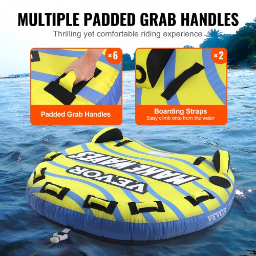 Towable Tube for Boating 13 Riders Inflatable Towable Tube with Bumper