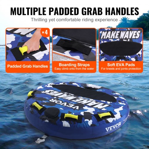 Towable Tube for Boating 340 lbs 12 Riders Inflatable Boat Tubes and Towables