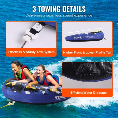 Towable Tube for Boating 340 lbs 12 Riders Inflatable Boat Tubes and Towables