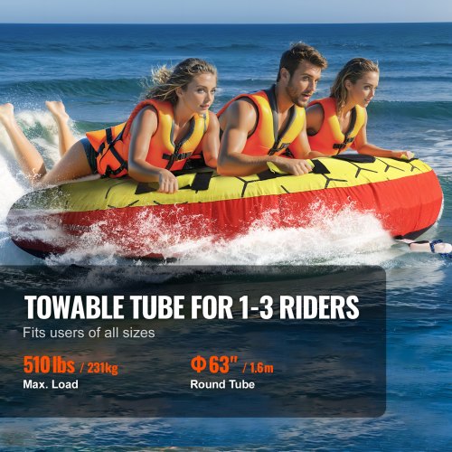 Towable Tube for Boating 13 Riders Inflatable Boat Tubes and Towables 510