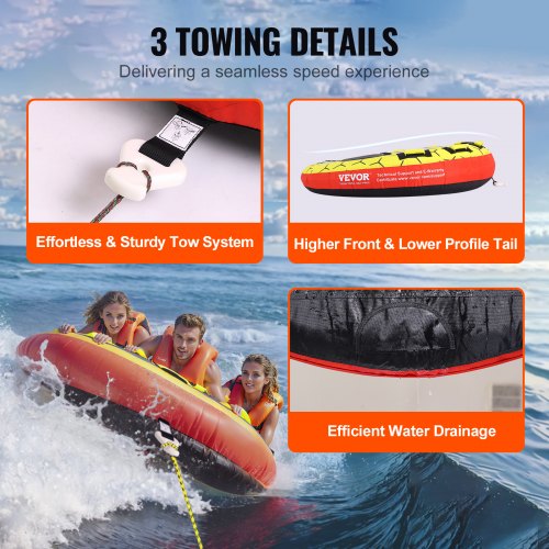 Towable Tube for Boating 13 Riders Inflatable Boat Tubes and Towables 510