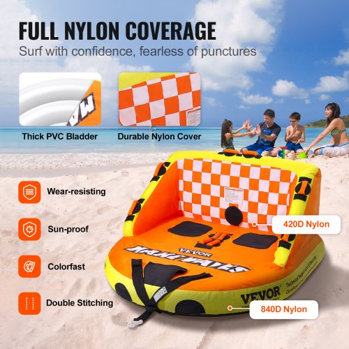 Towable Tube for Boating 12 Riders Inflatable Towable Tubes with Deck
