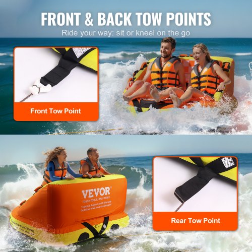 Towable Tube for Boating 12 Riders Inflatable Towable Tubes with Deck