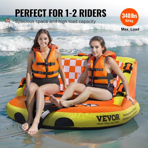 Towable Tube for Boating 12 Riders Inflatable Towable Tubes with Deck