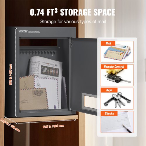 Through The Wall Drop Box Heavy Duty Steel Through the Wall Mailbox with 2879