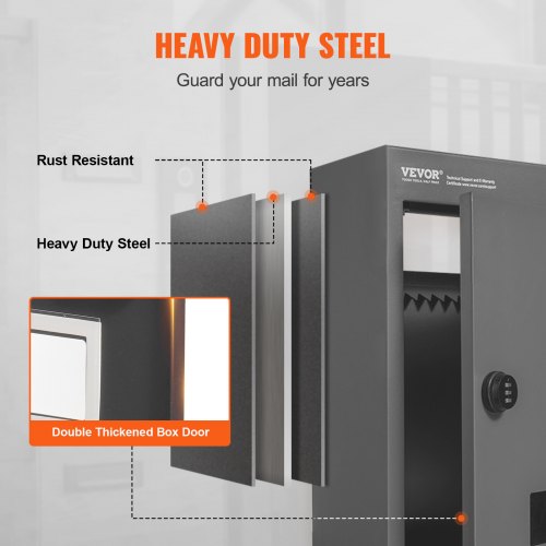 Through The Wall Drop Box Heavy Duty Steel Through the Wall Mailbox with 2879