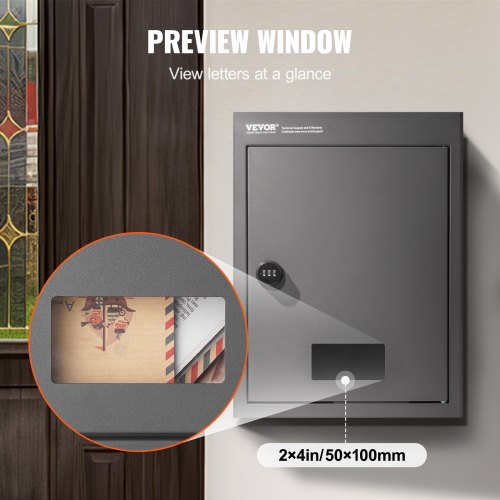 Through The Wall Drop Box Heavy Duty Steel Through the Wall Mailbox with 2879