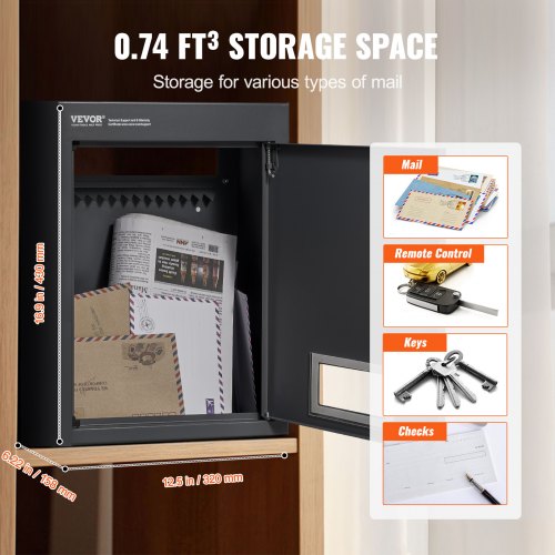 Through The Wall Drop Box Heavy Duty Steel Through the Wall Mailbox with 2879