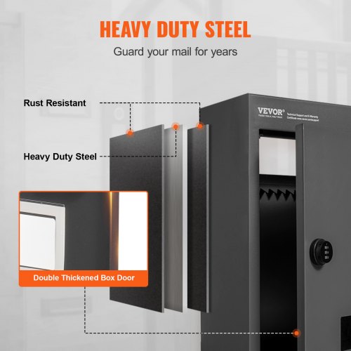 Through The Wall Drop Box Heavy Duty Steel Through the Wall Mailbox with 2879