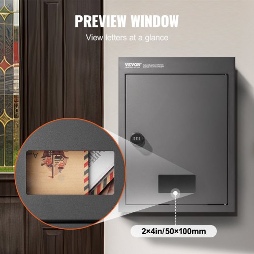Through The Wall Drop Box Heavy Duty Steel Through the Wall Mailbox with 2879