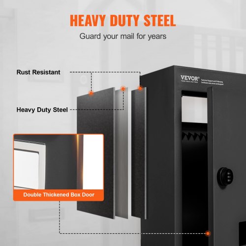 Through The Wall Drop Box Heavy Duty Steel Through the Wall Mailbox with 2879
