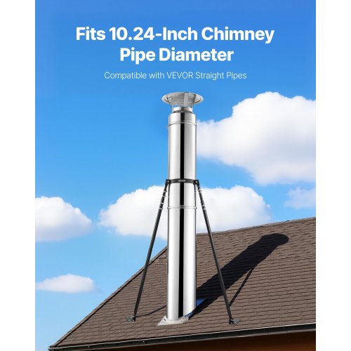 6 inches Extended Roof Bracket Supports Chimney Stove Pipe for Stability