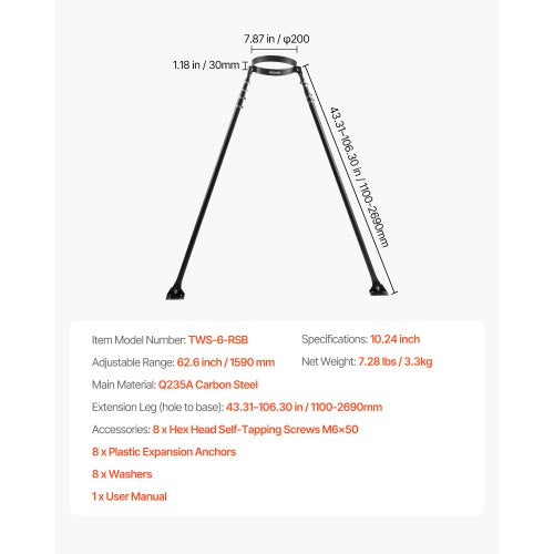6 inches Extended Roof Bracket Supports Chimney Stove Pipe for Stability