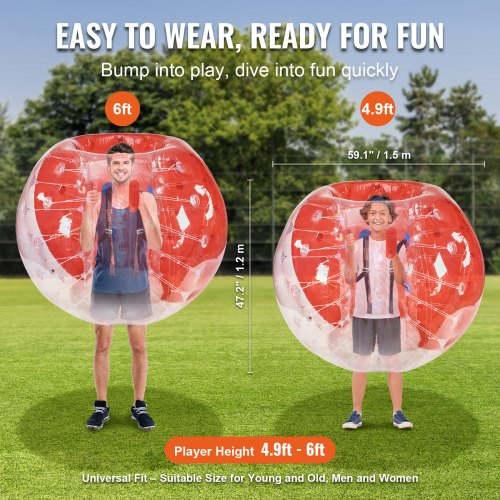 Inflatable Bumper Ball 1Pack 5FT1.5M Body Sumo Zorb Balls for Teen