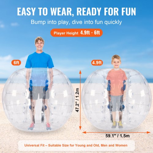Inflatable Bumper Ball 1Pack 5FT1.5M Body Sumo Zorb Balls for Teen