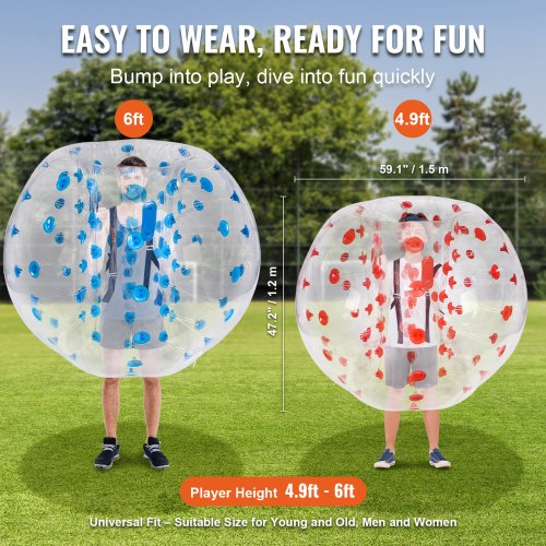 Inflatable Bumper Balls 2Pack 5FT1.5M Body Sumo Zorb Balls for Teen