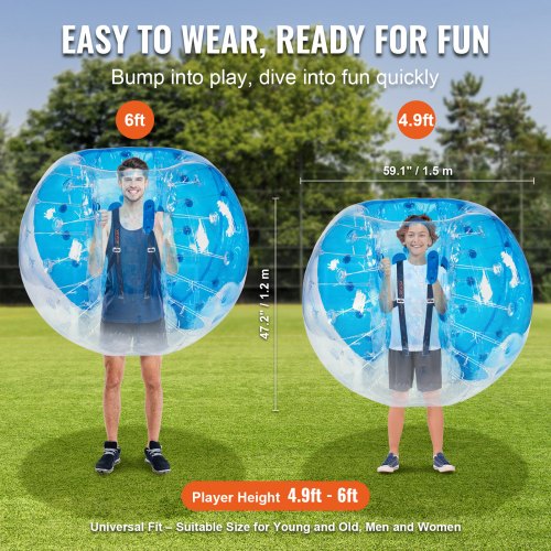 Inflatable Bumper Ball 1Pack 5FT1.5M Body Sumo Zorb Balls for Teen