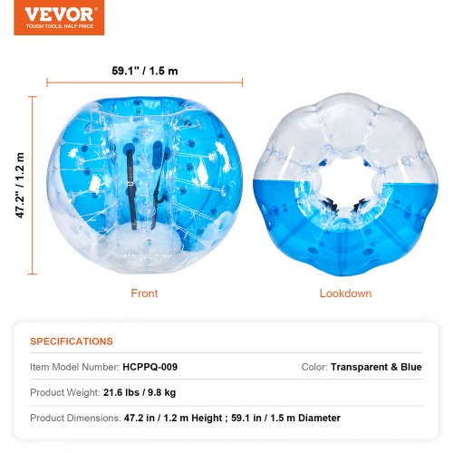 Inflatable Bumper Ball 1Pack 5FT1.5M Body Sumo Zorb Balls for Teen