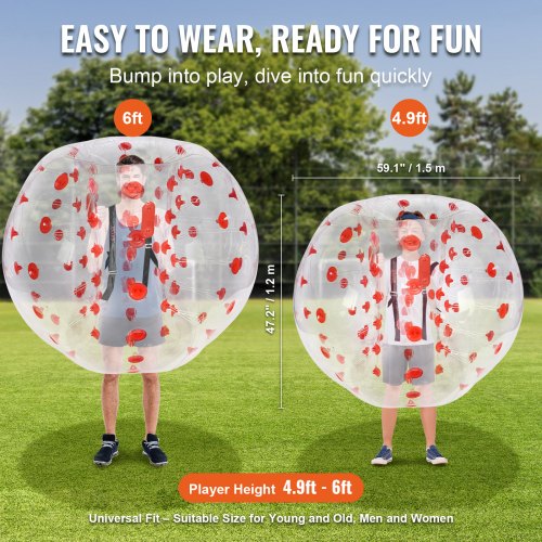 Inflatable Bumper Ball 1Pack 5FT1.5M Body Sumo Zorb Balls for Teen