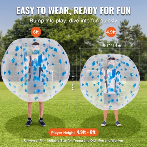 Inflatable Bumper Ball 1Pack 5FT1.5M Body Sumo Zorb Balls for Teen