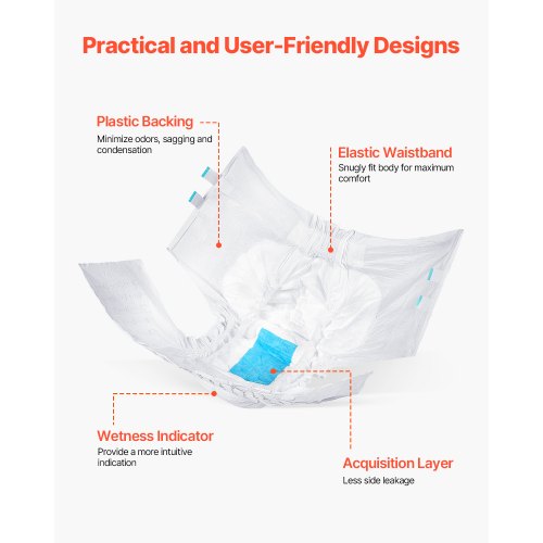 Adult Briefs with Tabs Super Absorbent Incontinence Briefs for Men and Women