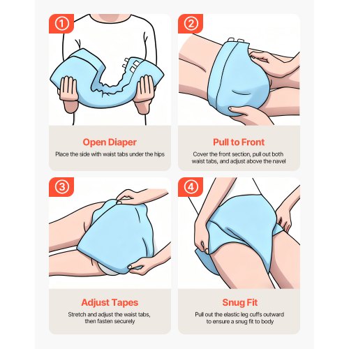 Adult Briefs with Tabs Super Absorbent Incontinence Briefs for Men and Women