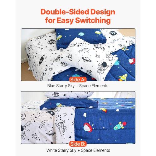 Kids Comforter Set 5 Pieces Twin Bedding Sets with 1 Comforter 1 Flat