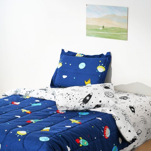 Kids Comforter Set 5 Pieces Twin Bedding Sets with 1 Comforter 1 Flat