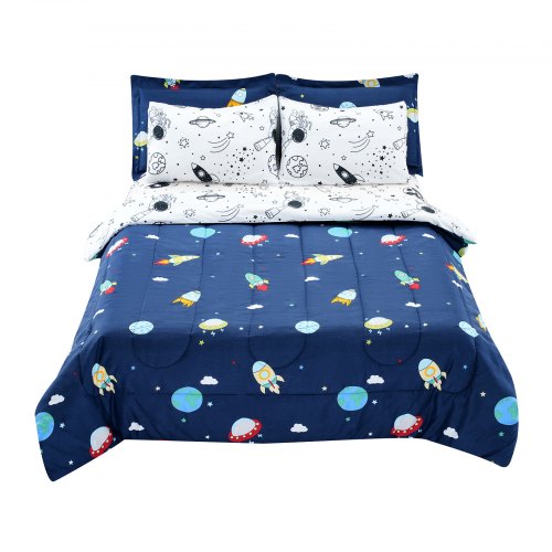 Kids Comforter Set 7 Pieces Twin Bedding Sets with 1 Comforter 1 Flat