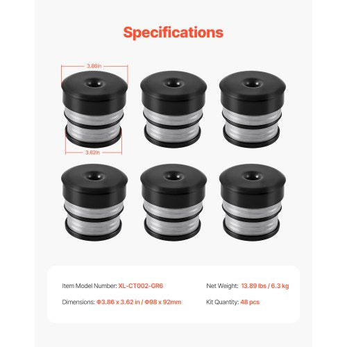 Body Mount Bushing Kit Compatible with 20082016 F250 F350 Super Duty 48