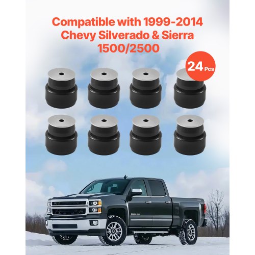 Body Mount Bushing Kit Compatible with 19992014 Chevy Silverado Sierra