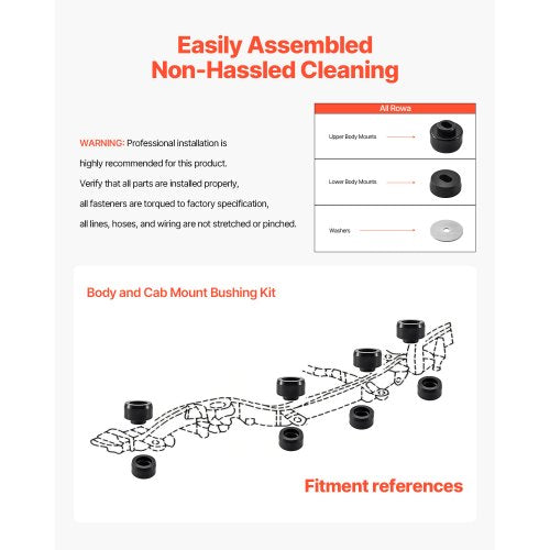 Body Mount Bushing Kit Compatible with 19992014 Chevy Silverado Sierra