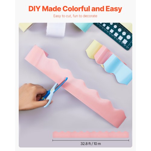 Bulletin Board Borders 6 Rolls 32.8 Feet Scalloped Bulletin Board Borders