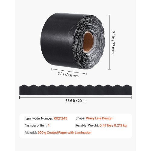 Bulletin Board Border 65.6 Feet Rolled Border Trim Scalloped Bulletin