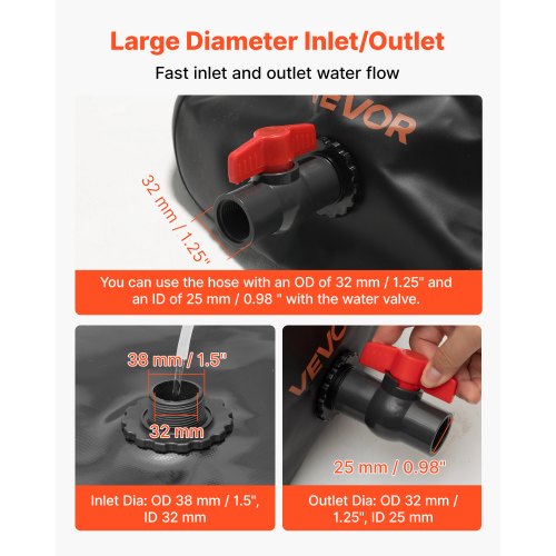 Water Storage Bladder 87 Gallon 330L Water Storage Container Tank 1000D