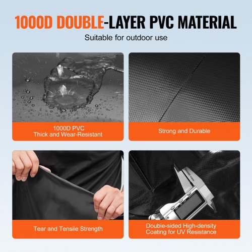 Portable Water Storage Bladder 142.7 Gal PVC Collapsible Water Tank Black