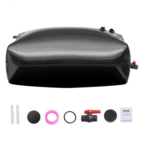 Portable Water Storage Bladder 142.7 Gal PVC Collapsible Water Tank Black