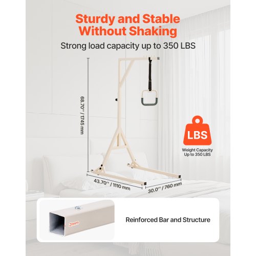Trapeze Bar for Bed Mobility HeightAdjustable Bed Trapeze with 2 Casters