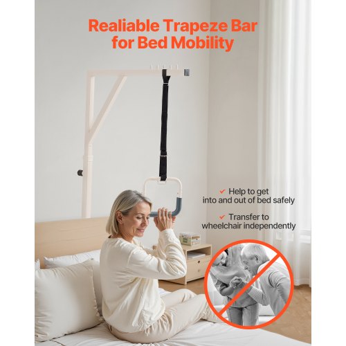 Trapeze Bar for Bed Mobility HeightAdjustable Bed Trapeze with 2 Casters