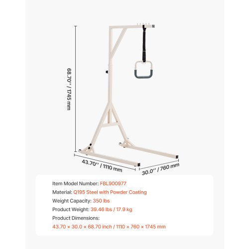 Trapeze Bar for Bed Mobility HeightAdjustable Bed Trapeze with 2 Casters