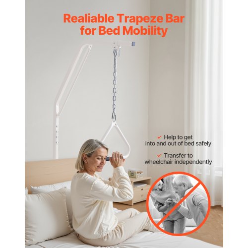 Trapeze Bar for Bed Mobility Bed Trapeze with Clamps and Floor Stand