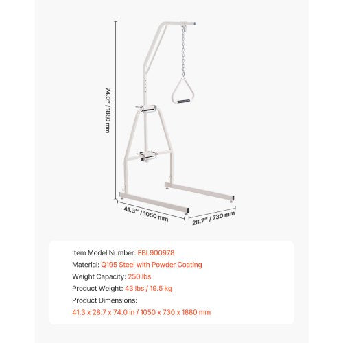 Trapeze Bar for Bed Mobility Bed Trapeze with Clamps and Floor Stand