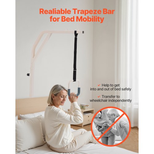 Trapeze Bar for Bed Mobility HeightAdjustable Free Standing Trapeze Bar