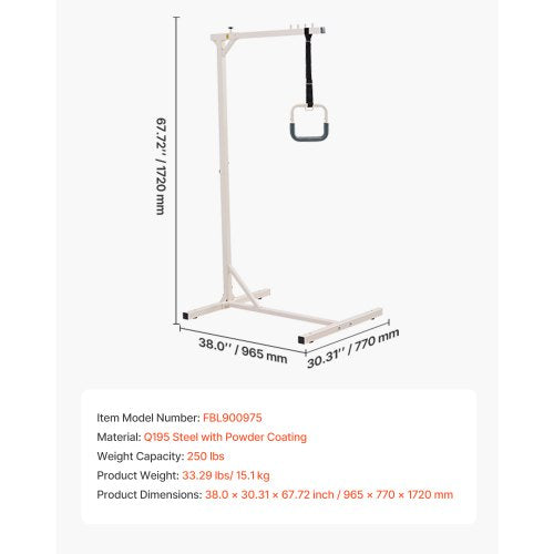 Trapeze Bar for Bed Mobility HeavyDuty Steel Free Standing Trapeze Bar 250