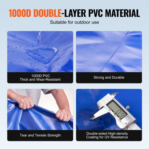 1000L / 264 Gallon Water Storage Bladder RV Water Tank 1000D Blue PVC