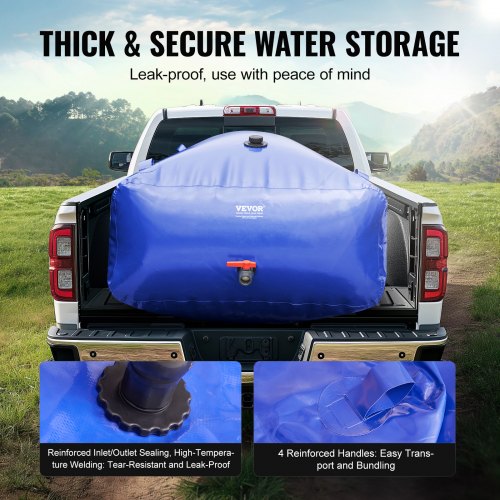 1000L / 264 Gallon Water Storage Bladder RV Water Tank 1000D Blue PVC