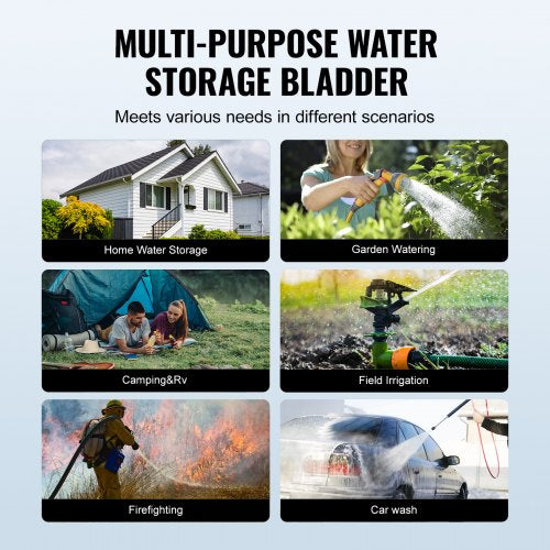 1000L / 264 Gallon Water Storage Bladder RV Water Tank 1000D Blue PVC