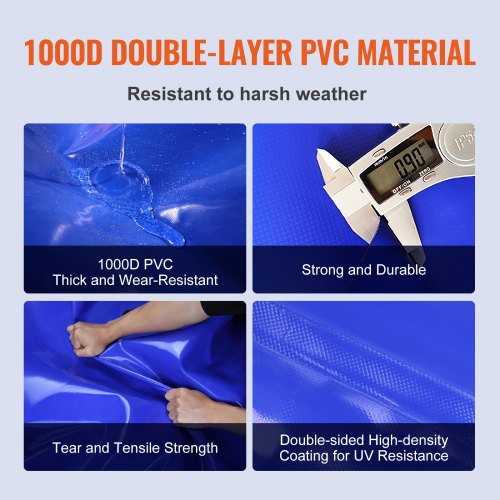 330L87 Gallon Water Storage Bladder RV Water Tank 1000D Blue PVC