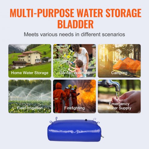 330L87 Gallon Water Storage Bladder RV Water Tank 1000D Blue PVC